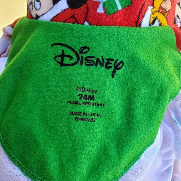 Disney Mickey Mouse Red Fleece 2 Piece Pajama Set Size 24 months 24m - Picture 2 of 13